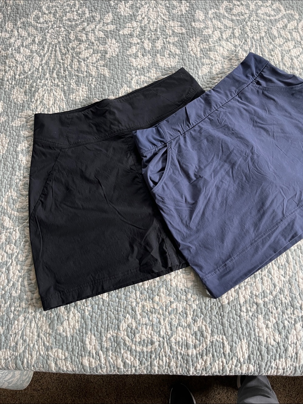BOGO Skorts: Royal Robbins in Black; Columbia Sportswear in Blue